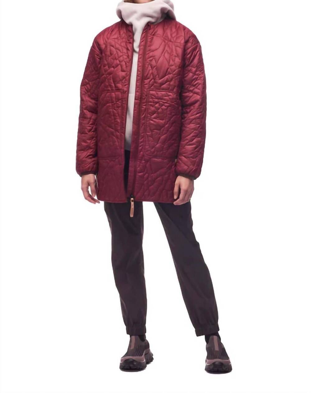 NEW INDYEVA vadderad long sleeve jacket in vino